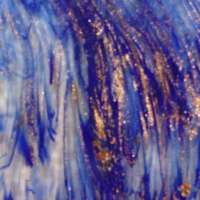 Clear with Goldstone Medium Lapis Transparent Effetre Sheet 946