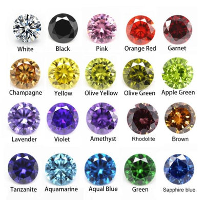 Coloured round 2mm Cubic Zirconia