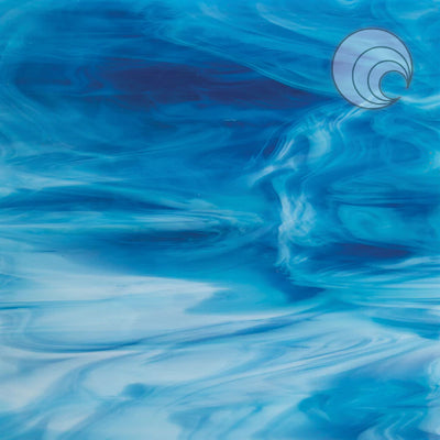Deep Aqua/White - Cyan Smooth Fusible Opaque Oceanside Sheet 833-73S-F