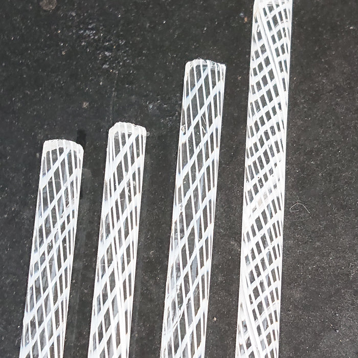 White Zanfirico Transparent Effetre Rod ZF00