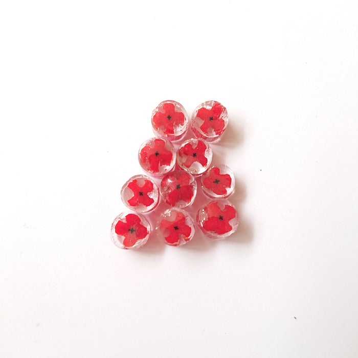 Red Poppy -  Large Flower Millefiori Murrine COE090