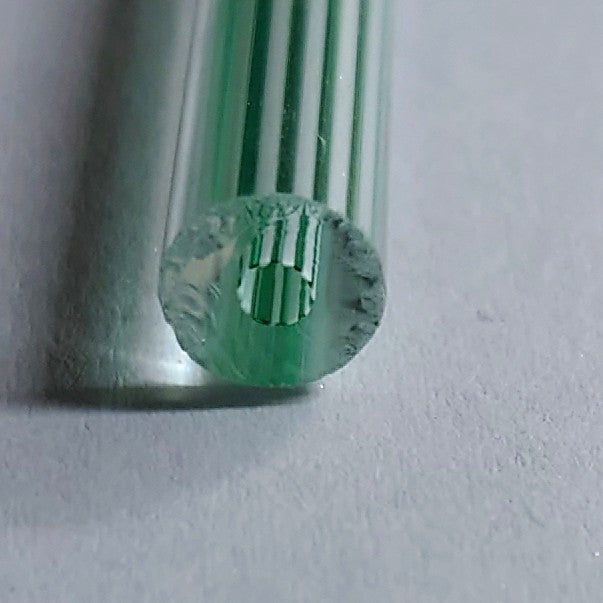 Green and White Millifiori Cane Lauscha Rod SNT110
