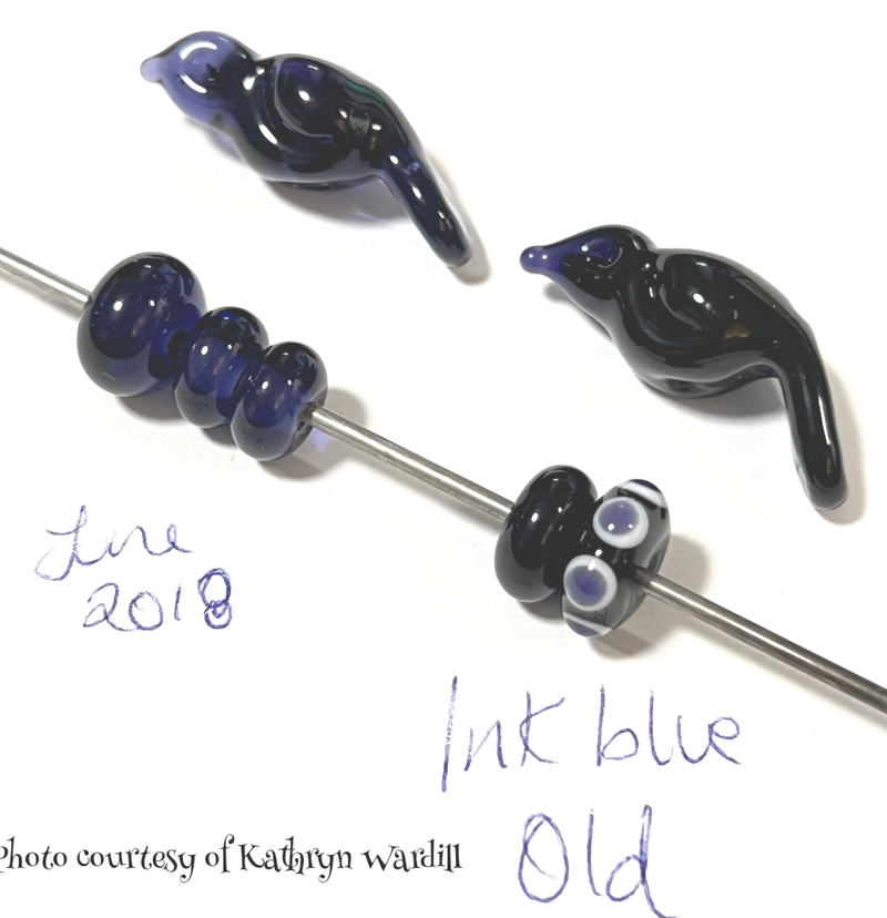Ink Blue Transparent Effetre Rod 058