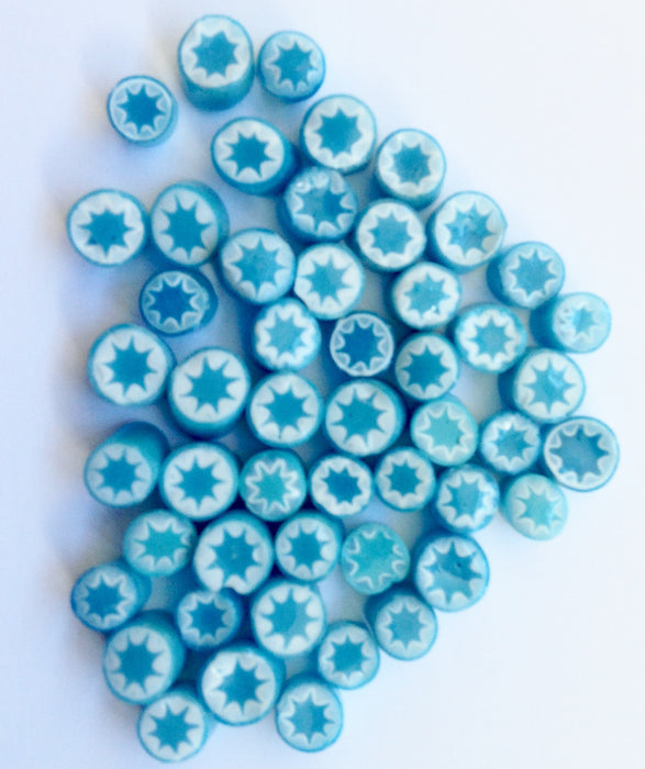 Blue Starburst Millefiori - chockadoo