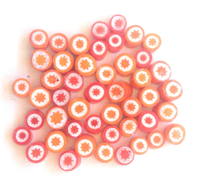 Orange Starburst Millefiori - chockadoo